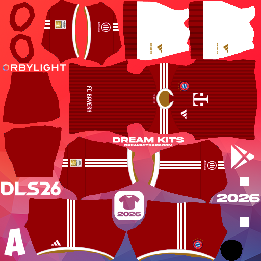 Kit / Équipement Domicile Bayern Munich 2026-2027 Dream League Soccer / DLS 2026 512x512 PNG