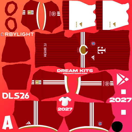 Kit / Equipamento Titular Bayern Munich 2026-2027 Dream League Soccer / DLS 2026 512x512 PNG