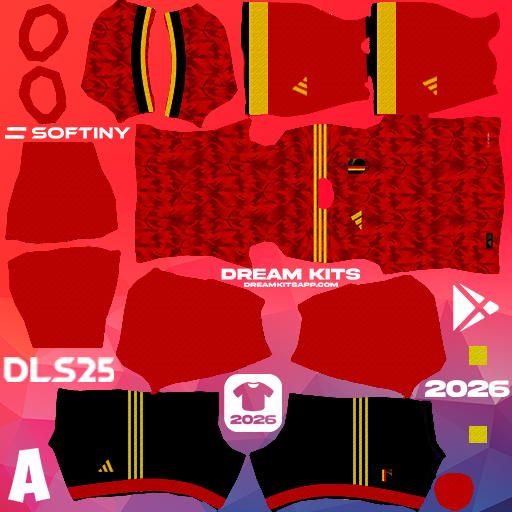 Kit Home Belgium 2026 Dream League Soccer / DLS 2025 512x512 PNG