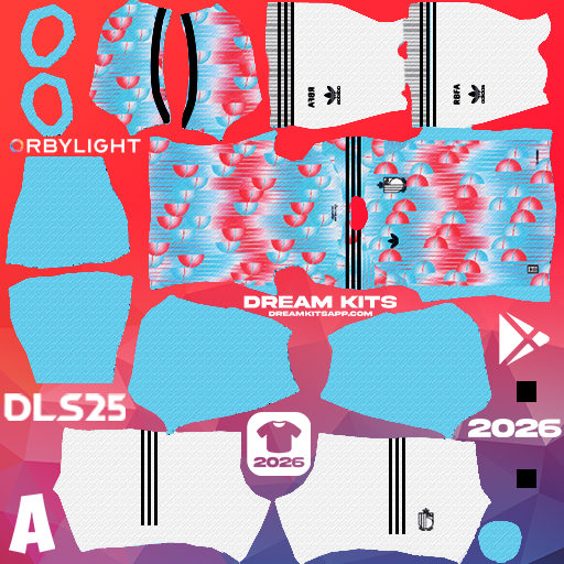 Kit / Uniforme Visita Belgium 2026 Dream League Soccer / DLS 2026 512x512 PNG