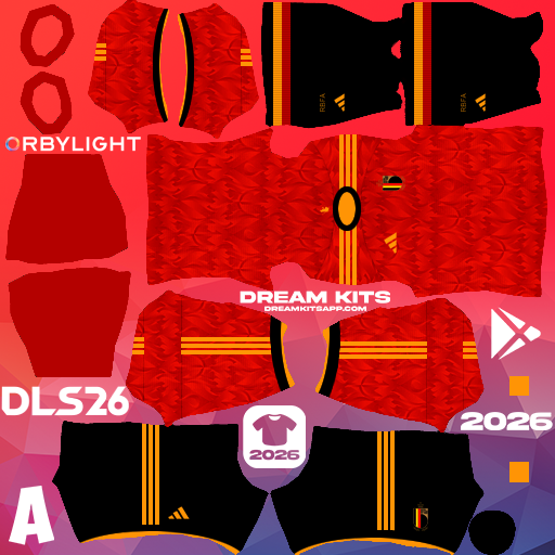 Kit Home Belgium 2026 Dream League Soccer / DLS 2026 512x512 PNG