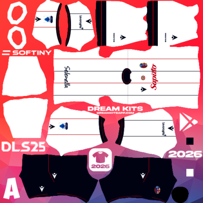 Kit Away Bologna FC 2025-2026 Dream League Soccer / DLS 2025