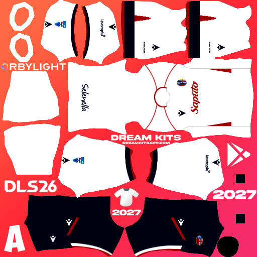 Kit / Équipement Extérieur Bologna FC 2026-2027 Dream League Soccer / DLS 2026 512x512 PNG