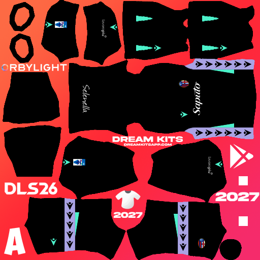 Kit / Équipement Gardien de but Extérieur Bologna FC 2026-2027 Dream League Soccer / DLS 2026 512x512 PNG