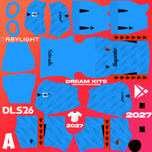 Kit / Équipement Gardien de but Troisième Bologna FC 2026-2027 Dream League Soccer / DLS 2026 512x512 PNG