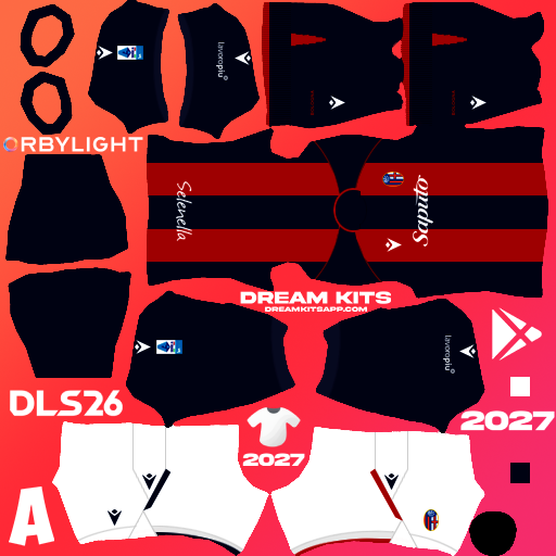 Kit / Equipamento Titular Bologna FC 2026-2027 Dream League Soccer / DLS 2026 512x512 PNG