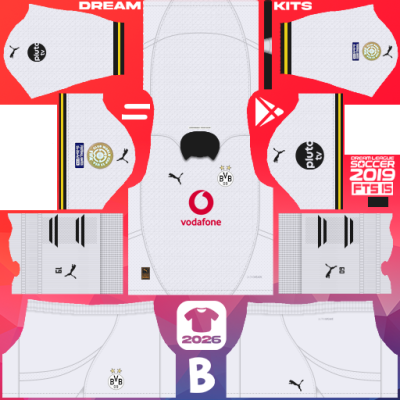 Kit / Uniforme Visita Borussia Dortmund 2025 Dream League Soccer 2019 DLS / FTS
