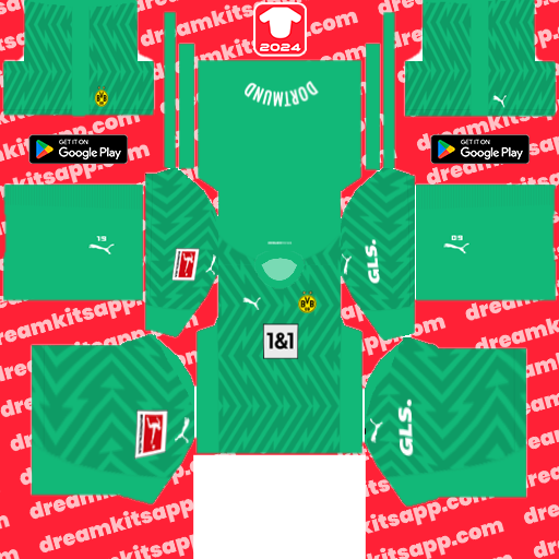 Borussia Dortmund GK Away kit 2023-2024 Dream League Soccer Classic