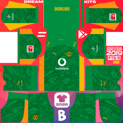 Kit GK Home Borussia Dortmund 2025-2026 Dream League Soccer 2019 DLS / FTS