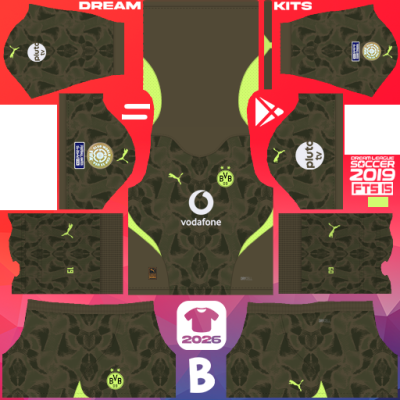Kit / Uniforme POR Tercero Borussia Dortmund 2025 Dream League Soccer 2019 DLS / FTS