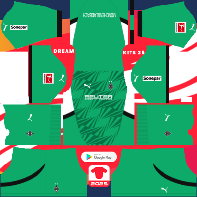 Borussia Mönchengladbach Away kit 2024-2025 Dream League Soccer 2019 / FTS