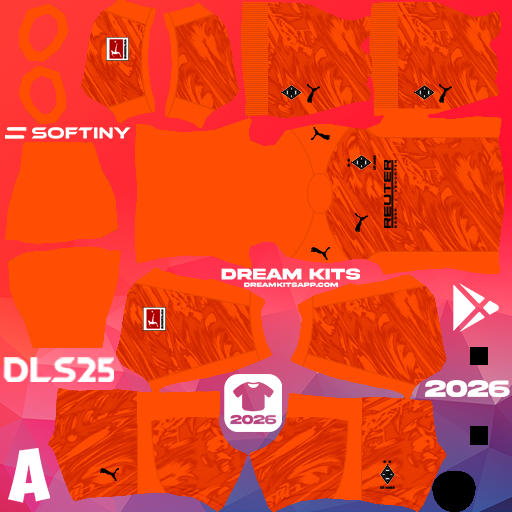 Kit GK Home Borussia Mönchengladbach 2025-2026 Dream League Soccer / DLS 2025 512x512 PNG