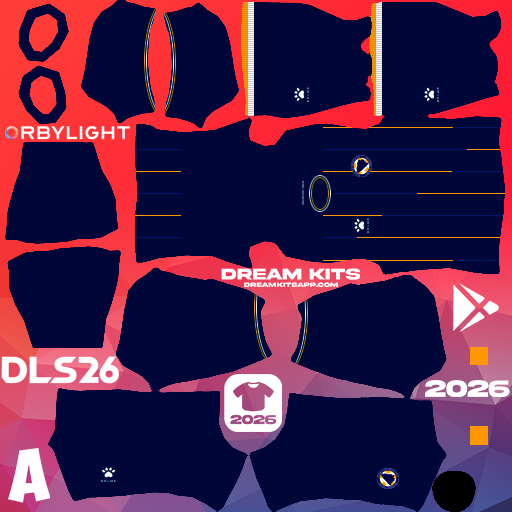 Kit / Équipement Domicile Bosnia and Herzegovina 2026 Dream League Soccer / DLS 2026 512x512 PNG