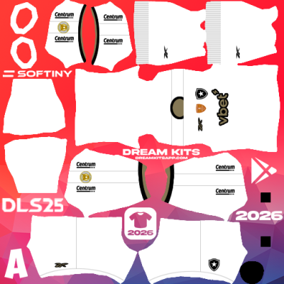 Kit Away Botafogo 2025 Dream League Soccer / DLS 2025