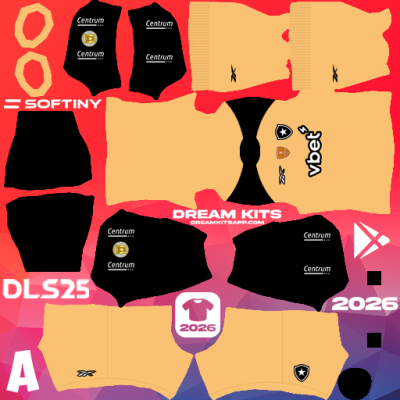 Kit GK Away Botafogo 2025 Dream League Soccer / DLS 2025