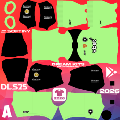 Kit GK Home Botafogo 2025 Dream League Soccer / DLS 2025