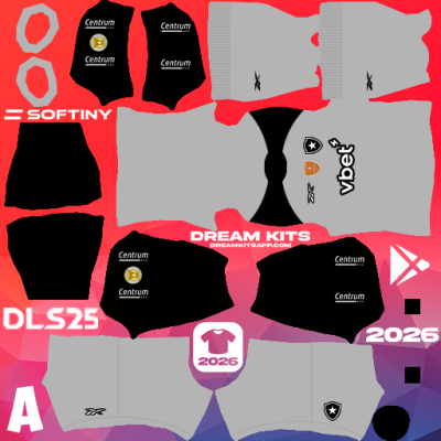 Kit GK Third Botafogo 2025 Dream League Soccer / DLS 2025