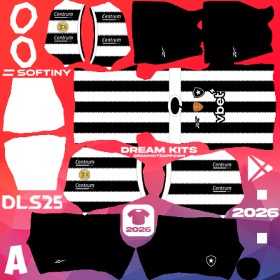 Kit Home Botafogo 2025 Dream League Soccer / DLS 2025