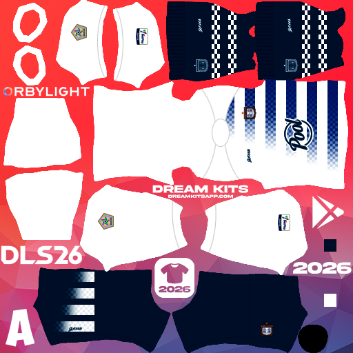 Kit / Uniforme Visita Boyacá Chicó 2026 Dream League Soccer / DLS 2026 512x512 PNG