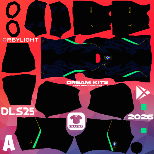 Kit Away Brasil 2026 Dream League Soccer / DLS 2026 512x512 PNG