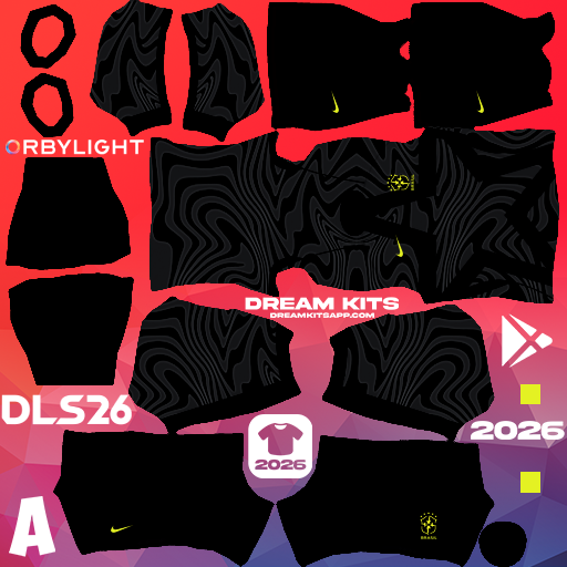 Kit / Equipamento Goleiro Terceiro Brasil 2026 Dream League Soccer / DLS 2026 512x512 PNG
