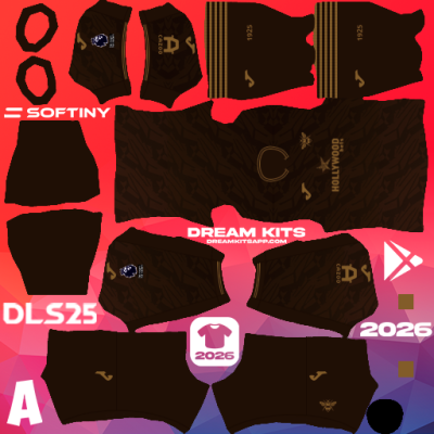 Kit / Equipamento Visitante Brentford FC 2025-2026 Dream League Soccer / DLS 2025