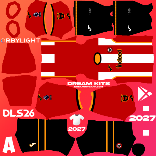 Kit / Uniforme Local Brentford FC 2026-2027 Dream League Soccer / DLS 2026 512x512 PNG