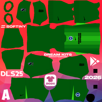 Kit GK Away Brighton Football Club 2025-2026 Dream League Soccer / DLS 2025