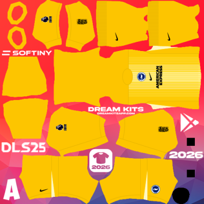 Kit GK Home Brighton Football Club 2025-2026 Dream League Soccer / DLS 2025