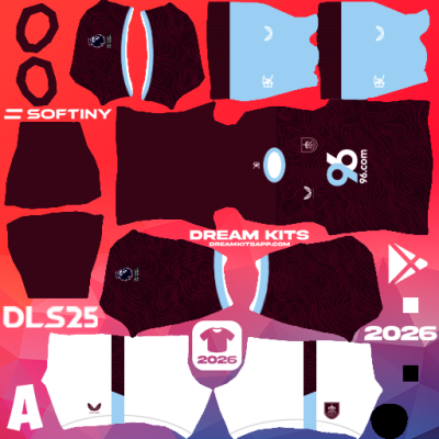 Kit Home Burnley FC 2025-2026 Dream League Soccer / DLS 2025