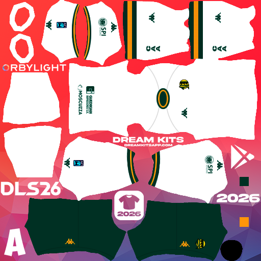 Kit / Uniforme Visita CA Aldosivi 2026 Dream League Soccer / DLS 2026 512x512 PNG