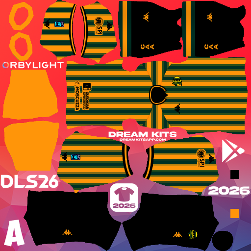 Kit / Uniforme Local CA Aldosivi 2026 Dream League Soccer / DLS 2026 512x512 PNG