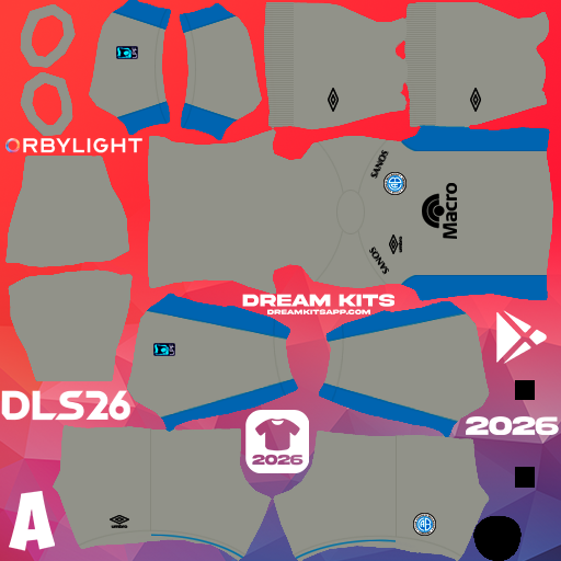 Kit Goalkeeper Home CA Belgrano 2026 Dream League Soccer / DLS 2026 512x512 PNG