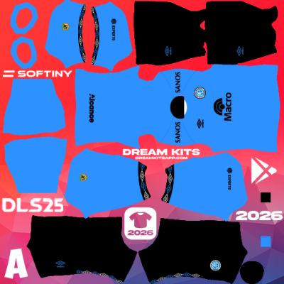 Kit / Équipement Domicile CA Belgrano 2025 Dream League Soccer / DLS 2025