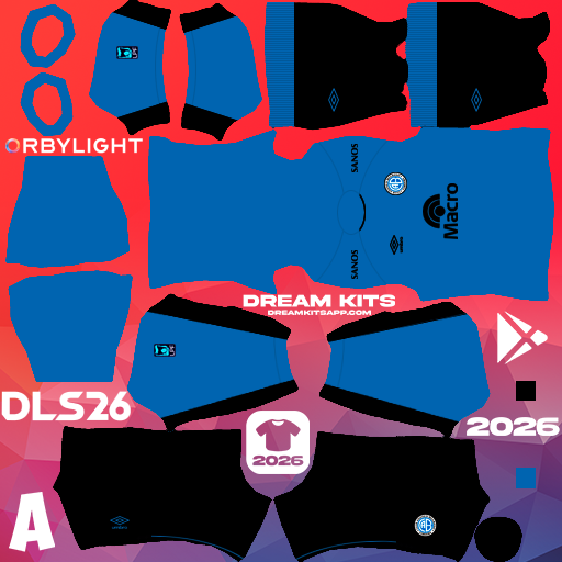 Kit Home CA Belgrano 2026 Dream League Soccer / DLS 2026 512x512 PNG