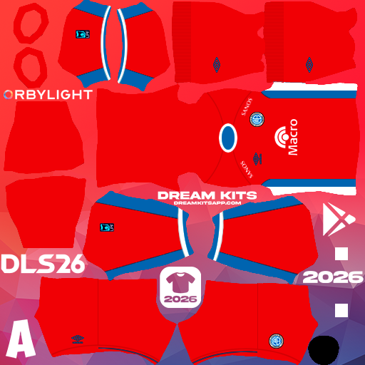 Kit Third CA Belgrano 2026 Dream League Soccer / DLS 2026 512x512 PNG