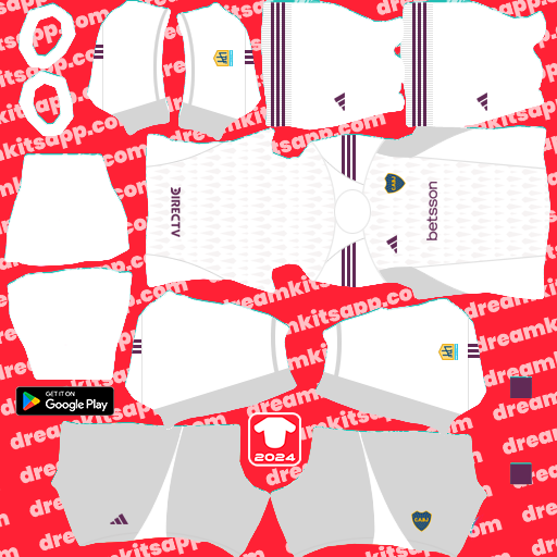 Kit / Uniforme POR Visitante CA Boca Juniors 2024 Dream League Soccer 2025