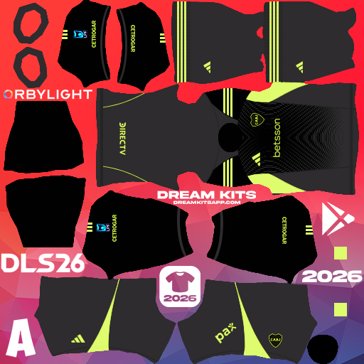 Kit / Équipement Gardien de but Domicile CA Boca Juniors 2026 Dream League Soccer / DLS 2026 512x512 PNG