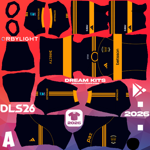 Kit / Uniforme Local CA Boca Juniors 2026 Dream League Soccer / DLS 2026 512x512 PNG