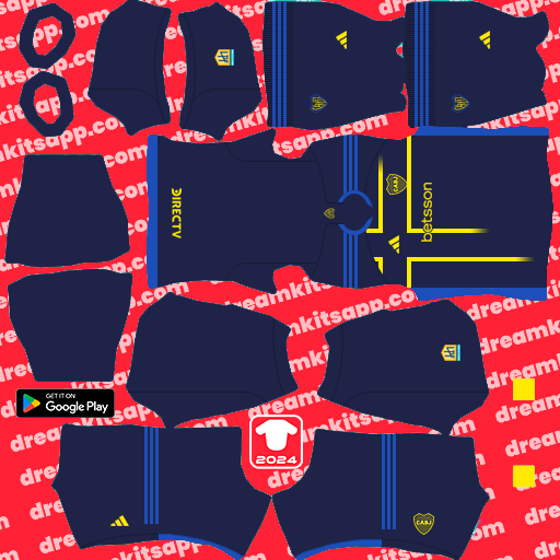 Kit / Uniforme Tercero CA Boca Juniors 2024 Dream League Soccer 2025