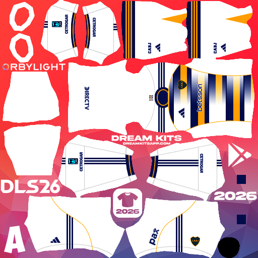 Kit / Uniforme Tercero CA Boca Juniors 2026 Dream League Soccer / DLS 2026 512x512 PNG