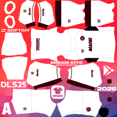 Kit / Équipement Extérieur CA Lanús 2025 Dream League Soccer / DLS 2025 512x512 PNG