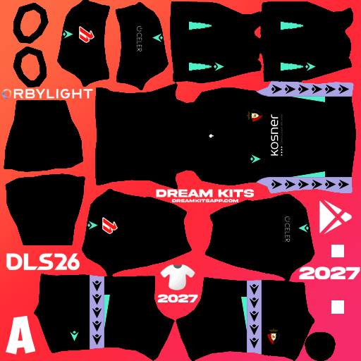 Kit / Uniforme Portero Local CA Osasuna 2026-2027 Dream League Soccer / DLS 2026 512x512 PNG