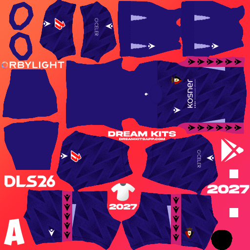 Kit / Uniforme Portero Tercero CA Osasuna 2026-2027 Dream League Soccer / DLS 2026 512x512 PNG