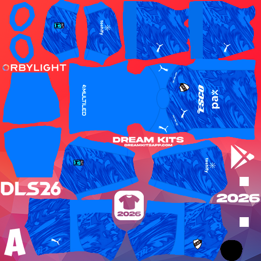Kit / Uniforme Portero Tercero CA Platense 2026 Dream League Soccer / DLS 2026 512x512 PNG