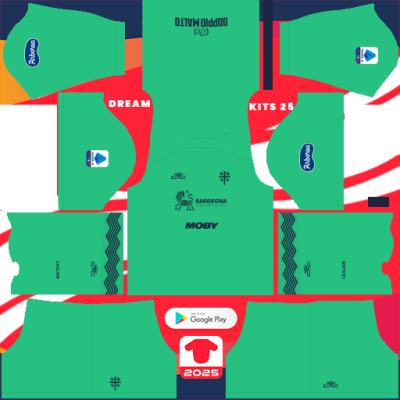 Cagliari Calcio GK Away kit 2024-2025 Dream League Soccer 2019 / FTS