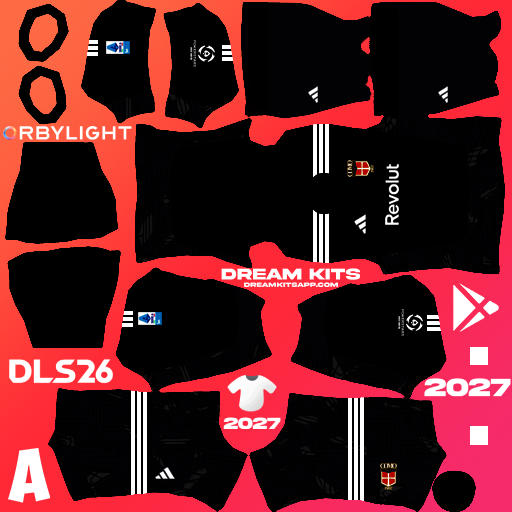 Kit / Equipamento Goleiro Titular Calcio Como 1907 2026-2027 Dream League Soccer / DLS 2026 512x512 PNG