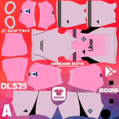 Kit / Uniforme POR Tercero Calcio Como 1907 2025-2026 Dream League Soccer / DLS 2025 512x512 PNG