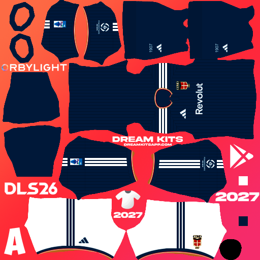 Kit Home Calcio Como 1907 2026-2027 Dream League Soccer / DLS 2026 512x512 PNG