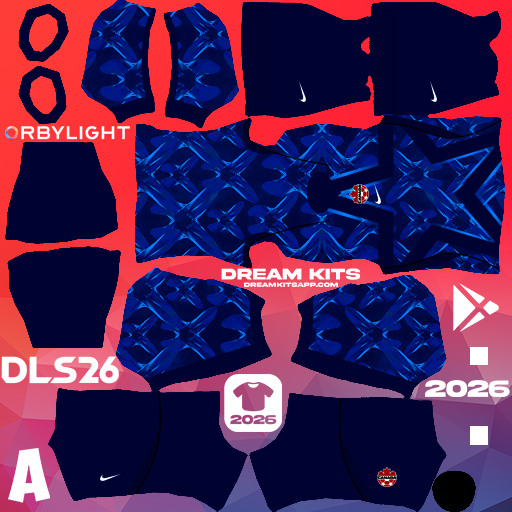 Kit / Équipement Gardien de but Domicile Canadá 2026 Dream League Soccer / DLS 2026 512x512 PNG